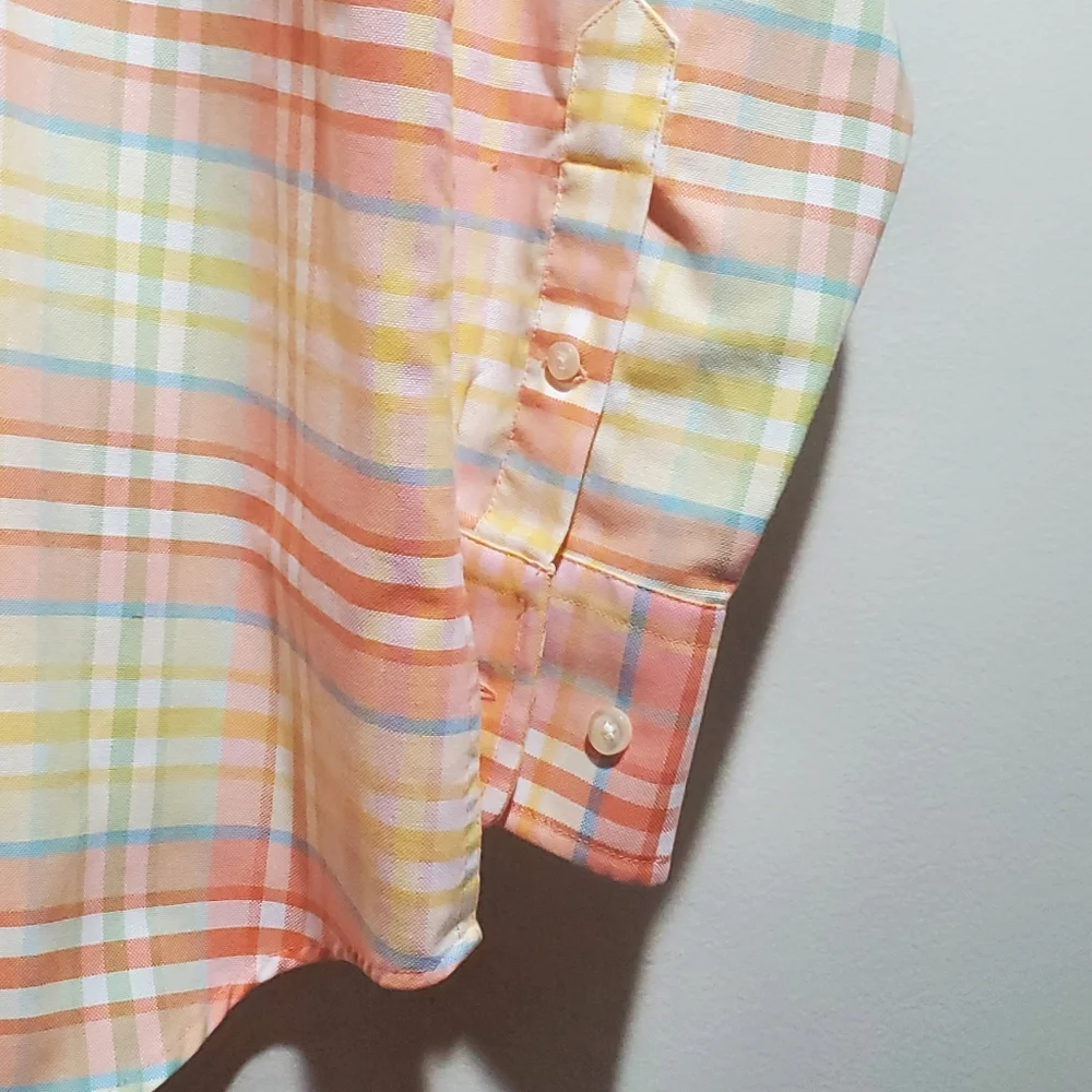 LAND'S END Long-Sleeve, Button Down Shirt Plaid Pattern Woman M (10-12) EUC - Picture 8 of 11